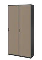 KSR6-81 P skříň šatní, 2x výsuvné ramínko, 2053x1022x400 mm, provedení pravé, antracit/latte